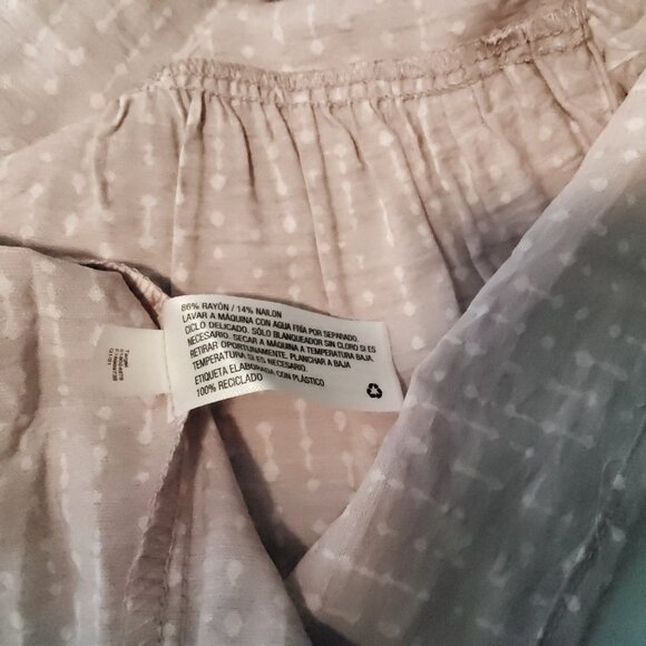 A New Day Dusty Pink Dotted Swiss Xl Sleeveless Babydoll Top With Bow - Picture 9 of 10